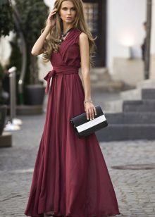 νυφικό φόρεμα με μανίκια για γυναίκες 40 χρόνια χρώμα κρασιού