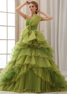 Suknia ślubna oliwkowa