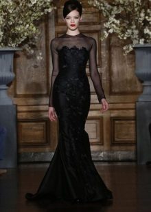 Czarna suknia ślubna Romona Keveza
