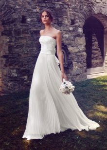 Plisované sukne svadobné šaty