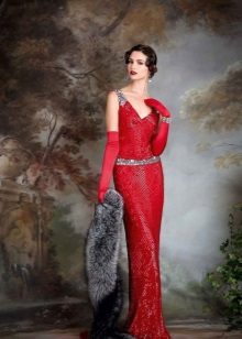 Raudona vestuvinė suknelė derliaus stiliaus