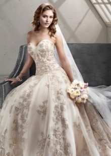 Wedding dress with rhinestones