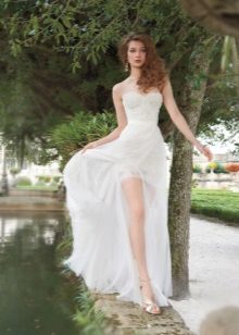 שמלת כלה קצרה קדמית אחורה ארוכה לחתונה בקיץ