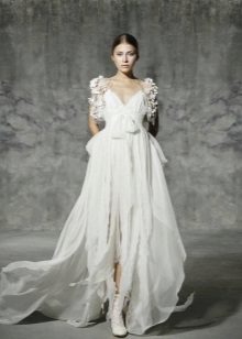 Linha A Vestido de noiva sem mangas por Yolan Chris