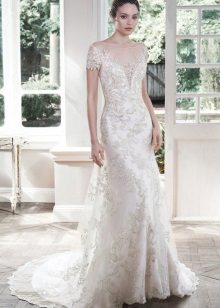 Openwork wedding dress with sleeves from Maggie Sotero