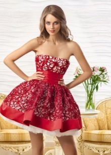 Βραδινά δαντέλα φόρεμα κόκκινο