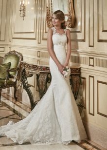 Elegant blonder stroppeløs brudekjole