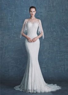 Wedding dress with sleeves small fish