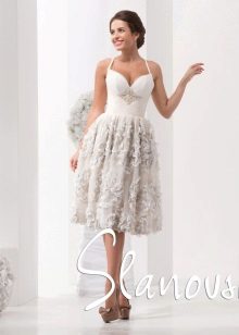 Trumpa vestuvinė suknelė iš Slanowski