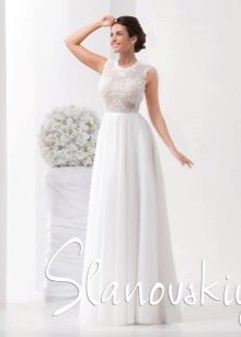 Slanowski svatební šaty s krajkovým topem
