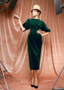 „Green Velvet Midi“ suknelė