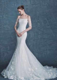 Gaun pengantin duyung putih