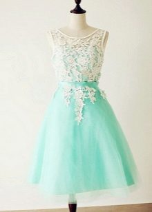 Turquoise White Dress
