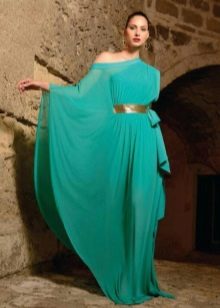 Vestido longo azul turquesa