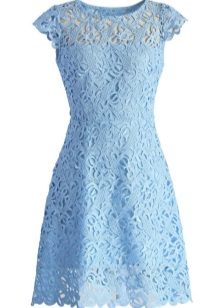 Aftonblå klänning med ärmar