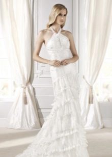 Vestuvinė suknelė su apvalkalu / kolona