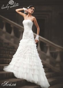 A-line Lady άσπρο αίνιγμα φόρεμα γάμου