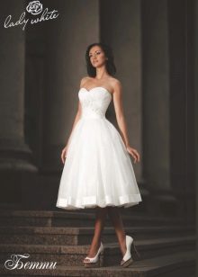 سيدة بيضاء لغز فستان زفاف قصير