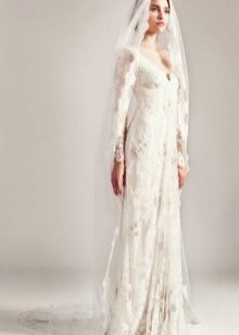 Vestido de novia de encaje recto