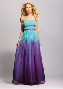 Violetinė turkio spalvos suknelė
