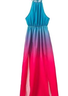 Хаљина од фуксије у комбинацији са тиркизном бојом