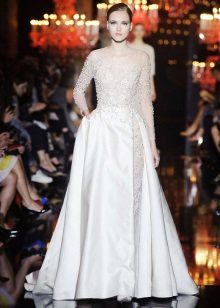 Vestido de Noiva Elie Saab com Espartilho Embelezado com Strass