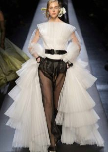 Vestuvinė Jean Paul Gaultier suknelė balta ir juoda