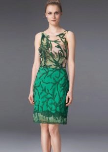 Green Evening Sheath Midi Dress