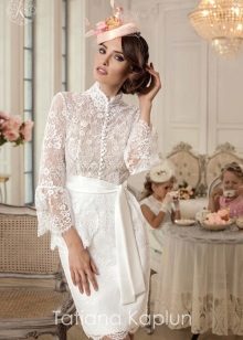 Short wedding dress from Tatyana Kaplun from the collection of Lady of quality lace