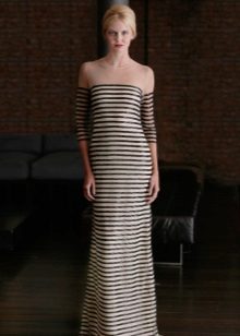 فستان بلونين مع خطوط أفقية