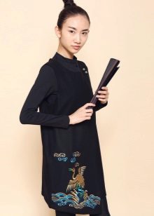 Прическа - набивка на роклята в китайски стил