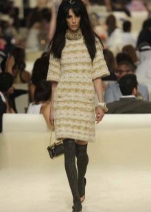 Chanel Tweed kjole med ærmer
