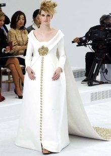 „Chanel“ grindų ilgio vestuvinė suknelė
