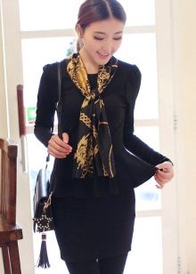 Black business dress with a neckerchief