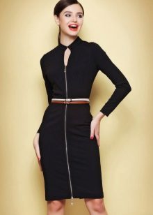 Bodycon Black Dress with Long Sleeves