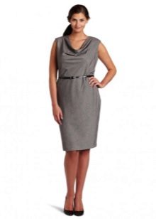 Dress in a business style for women with a rectangular figure