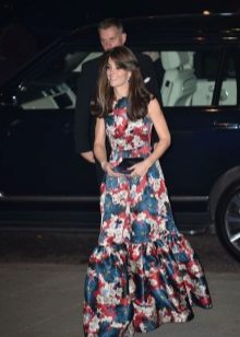 Váy lụa in lụa Kate Middleton