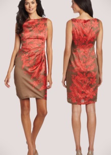 O rochie de teracotă combinată cu nuanțe de maro