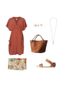 Accessories for terracotta dress