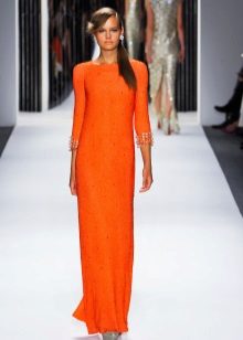 Orange floor dress