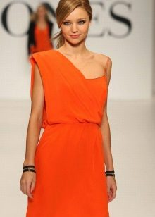 Оранжева къса рокля
