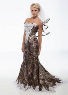 Kamufliažo vestuvinė suknelė