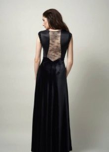 A-line dantel sırtlı elbise
