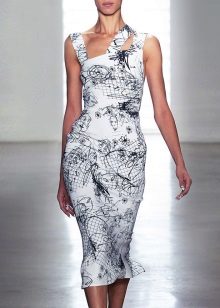 Асиметрична рокля от вискоза Midi