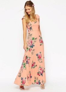 Sandals for a long dress with roses