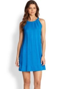 Синя рокля A-Line