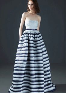 Striped floor gown