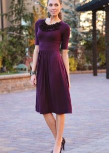 Burgundy Knit Casual Dress