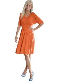 Orange Flare рокля с ръкав прилеп