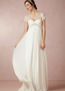 Vestido de novia de cintura alta